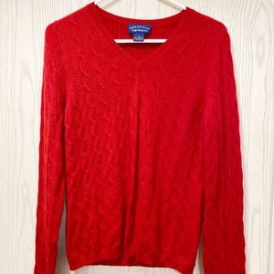 Charter Club  Size  Medium Women’s Red  100% Cashmere Pullover.